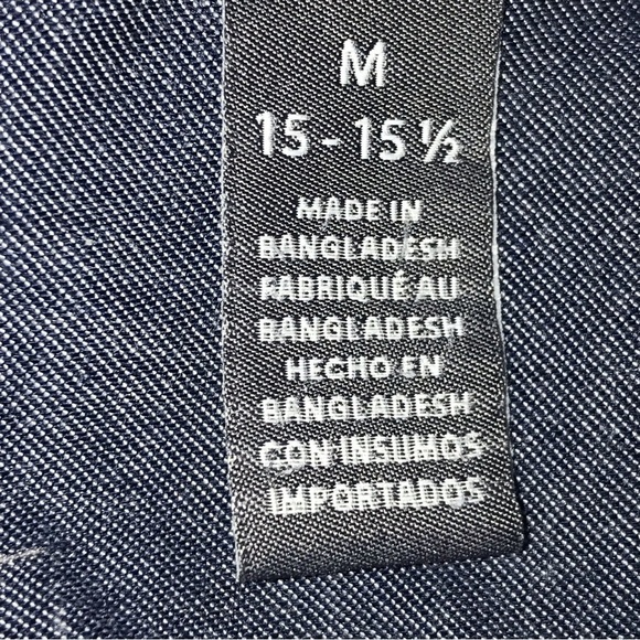 Van Heusen Never Tuck Slim Fit Shirts Bundle of 2 Men Medium Blue Dark Gray - Picture 9 of 9